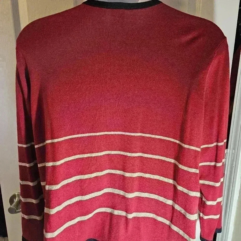 Emma James Red Gold Cardigan Plus Sz 2